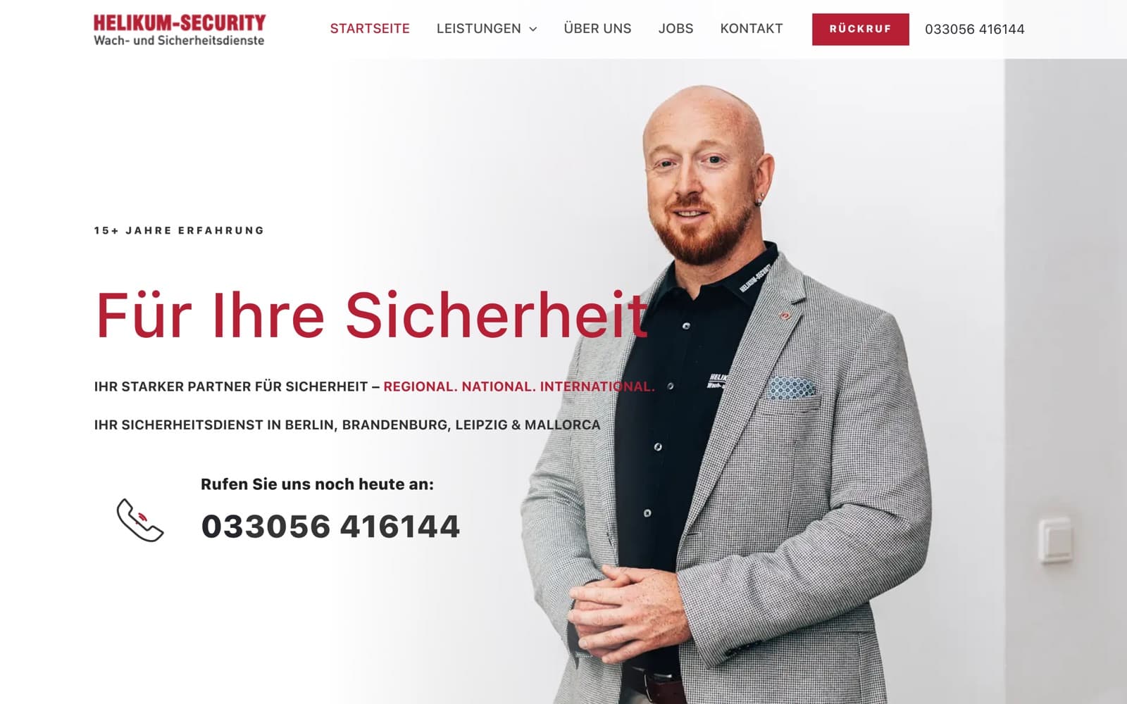 Website-Screenshot Helikum Security: Sicherheitsdienst Berlin, Webdesign, Recruiting, Local SEO von Digital030