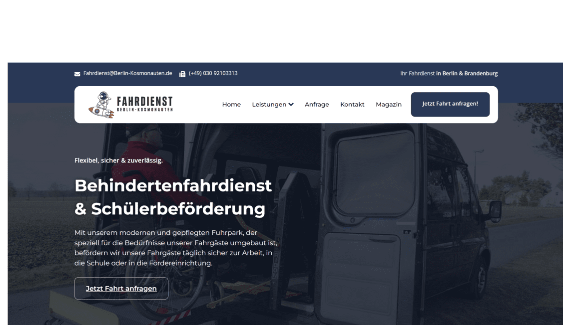 Fahrdienst Berlin Kosmonauten - Webdesign, Grafikdesign, O